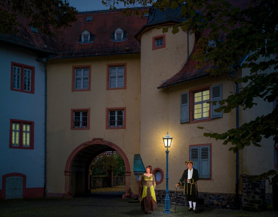 Night photograph lantern lights