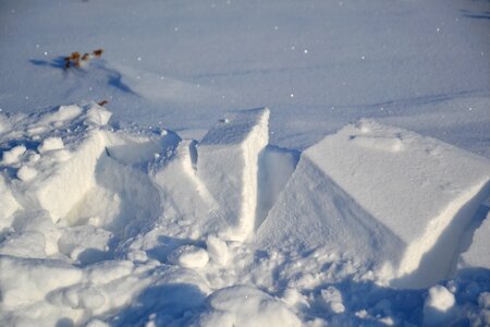 Snowdrifts nature the side of the road