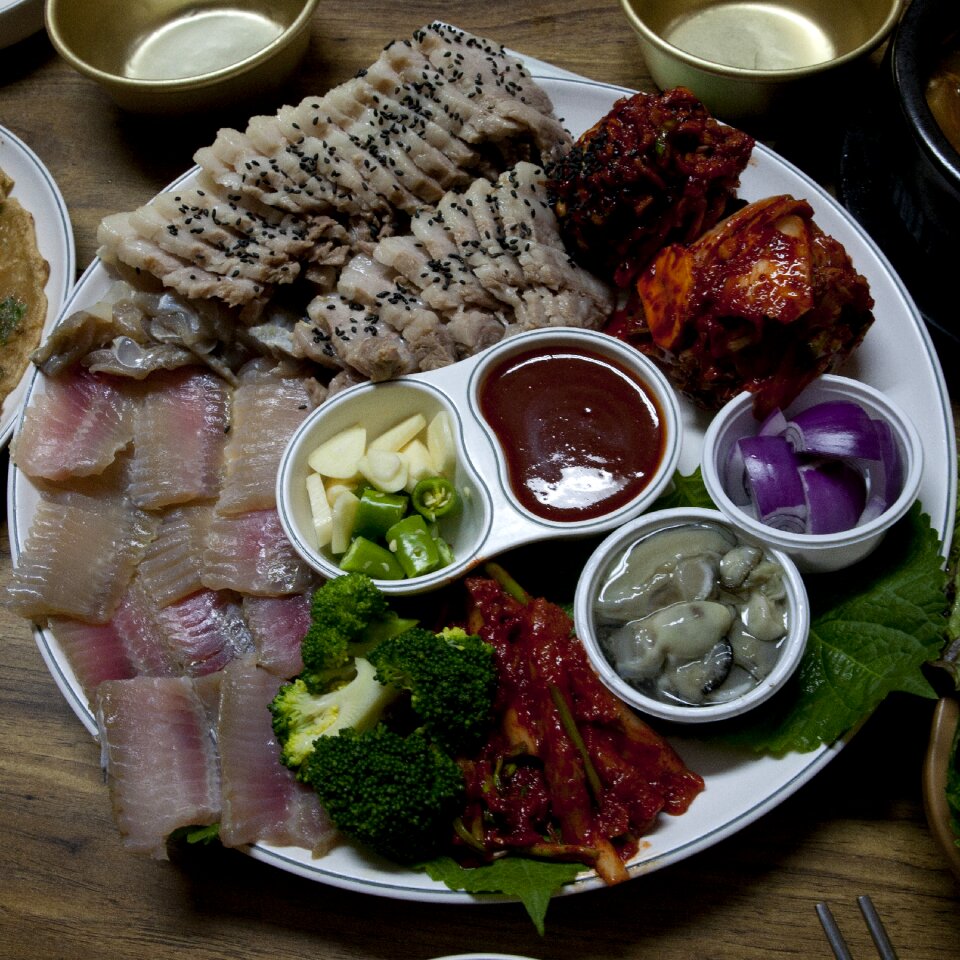 Wrapped kimchi oyster traditional food