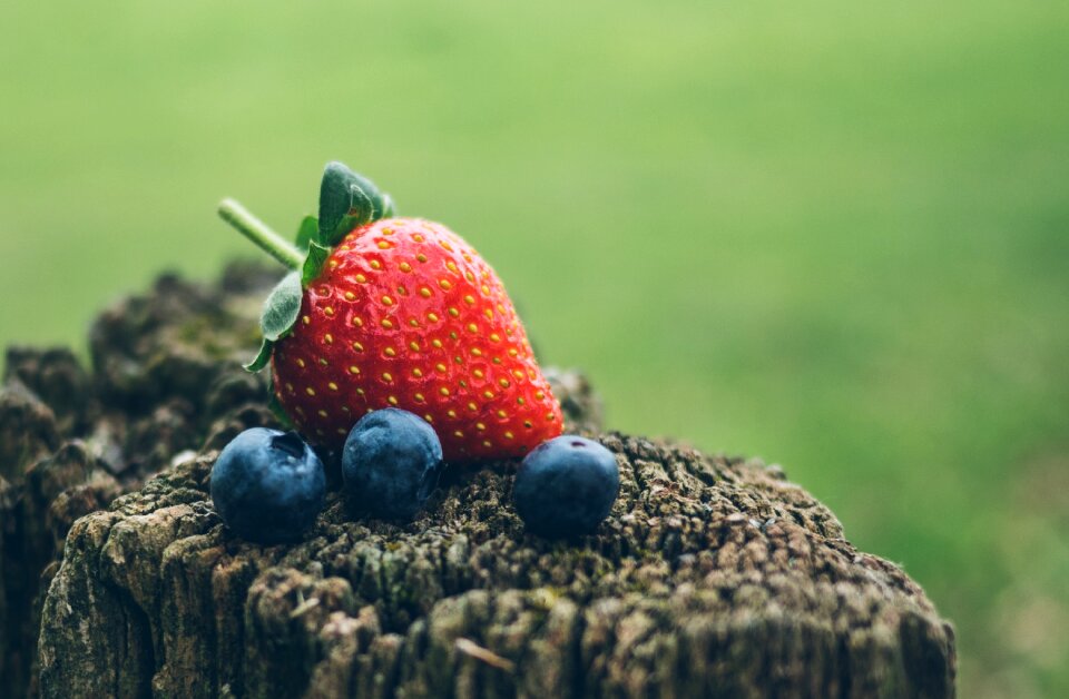 Food blur green strawberry