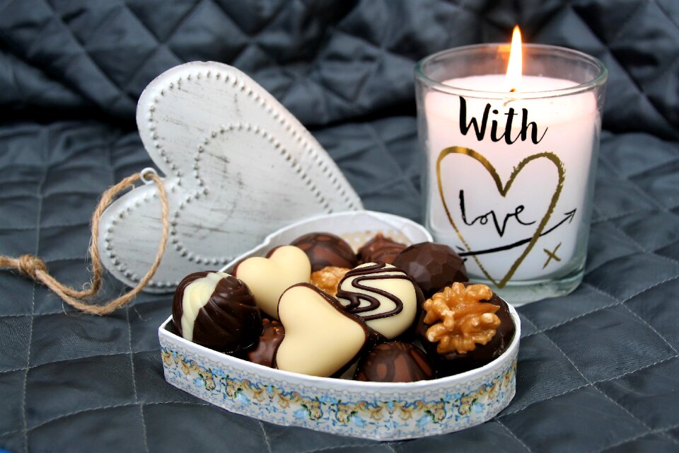In the evening valentine's day chocolates