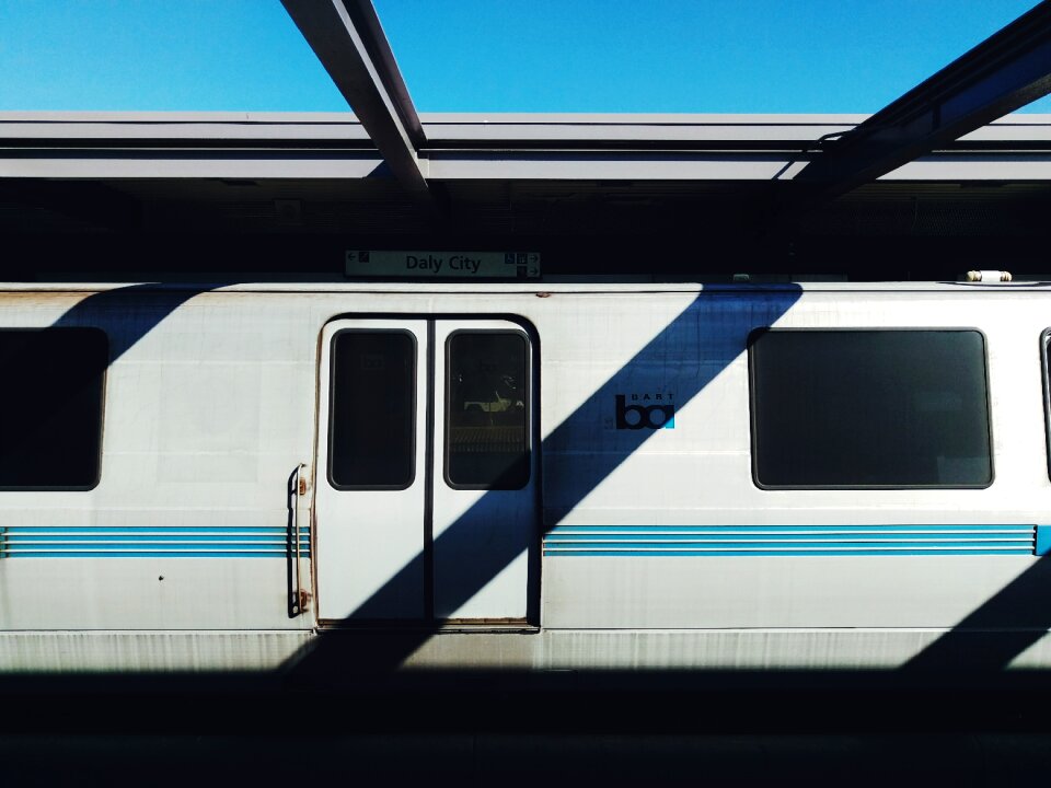 Transportation trip blue train