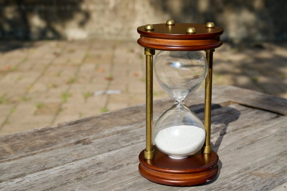 Wood sandglass hour
