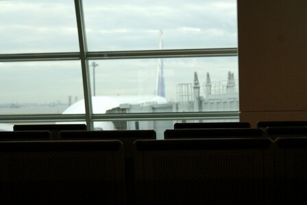 Airplane windows chair photo