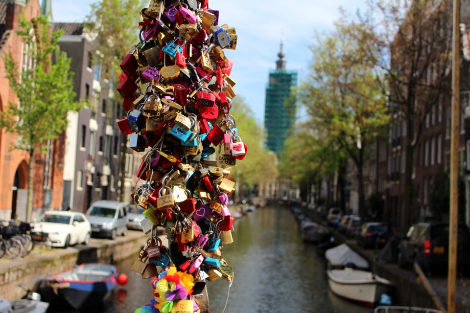 Amsterdam bridge padlocks