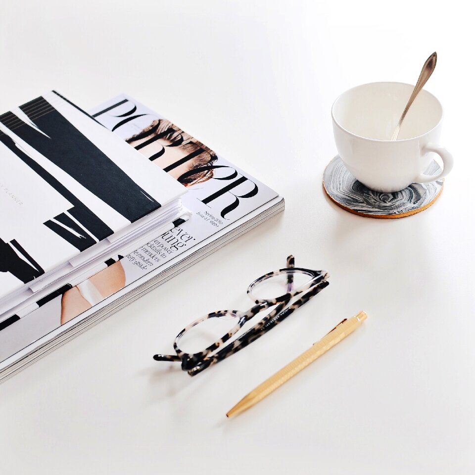 Eyeglasses coffee break