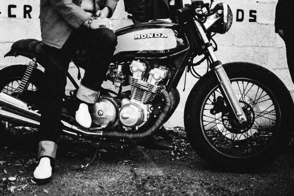 Motorbike black and white lifestyle