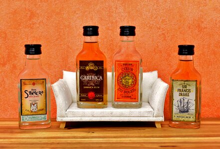Alcohol bottles different origin