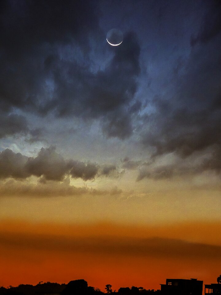 Blue sky night clouds
