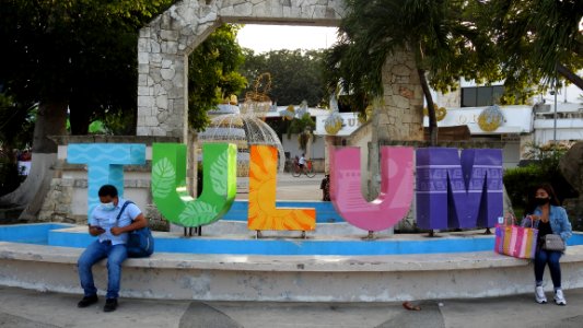 Tulum Archeological Site, Beach, and City photo