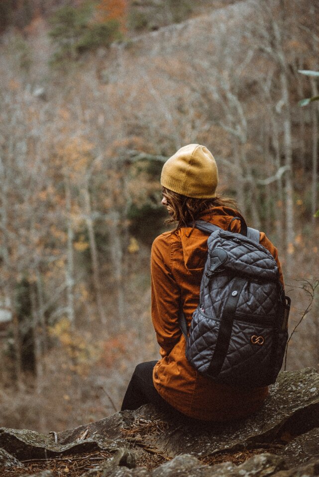 Woman beanie trees