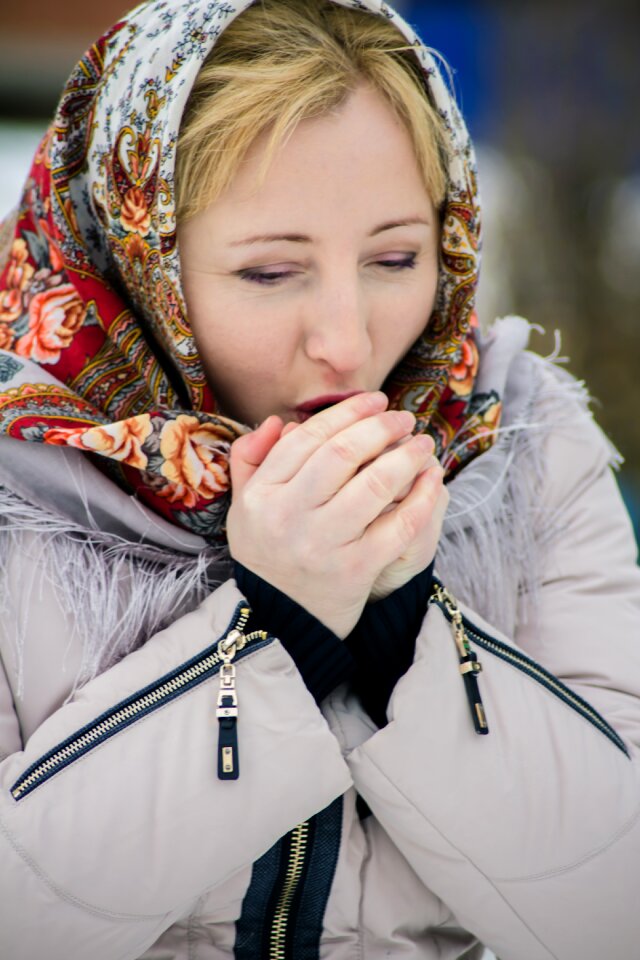 Portrait people scarf