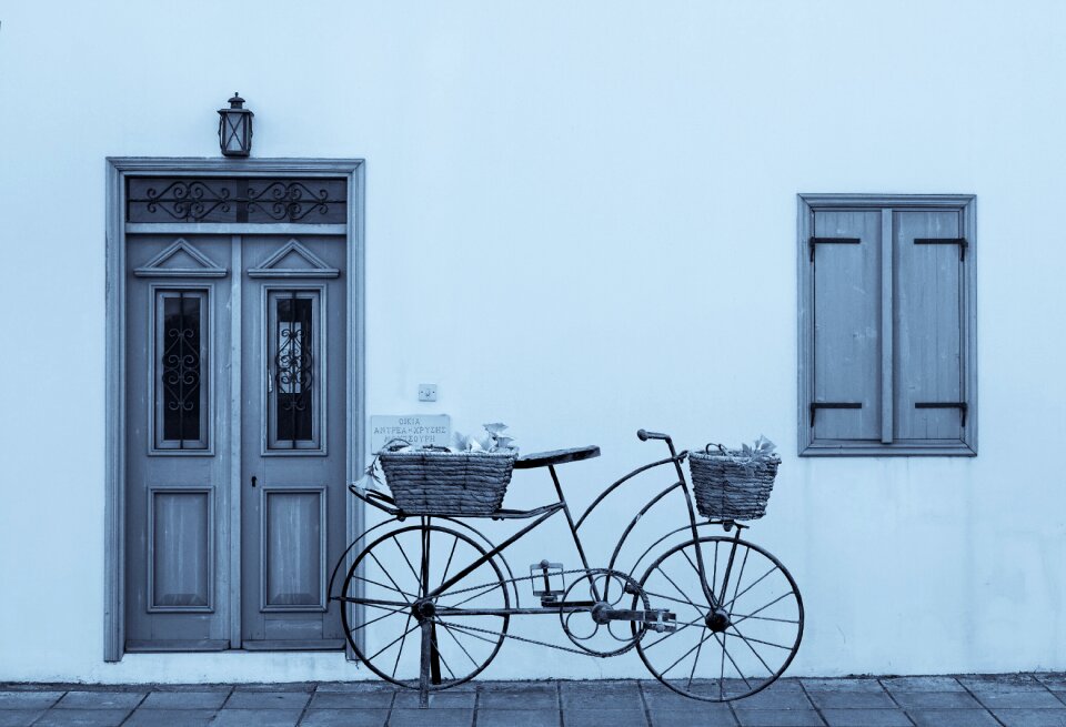 Wooden blue entrance