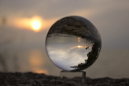 Evening beach sunset reflection