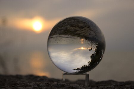 Evening beach sunset reflection photo