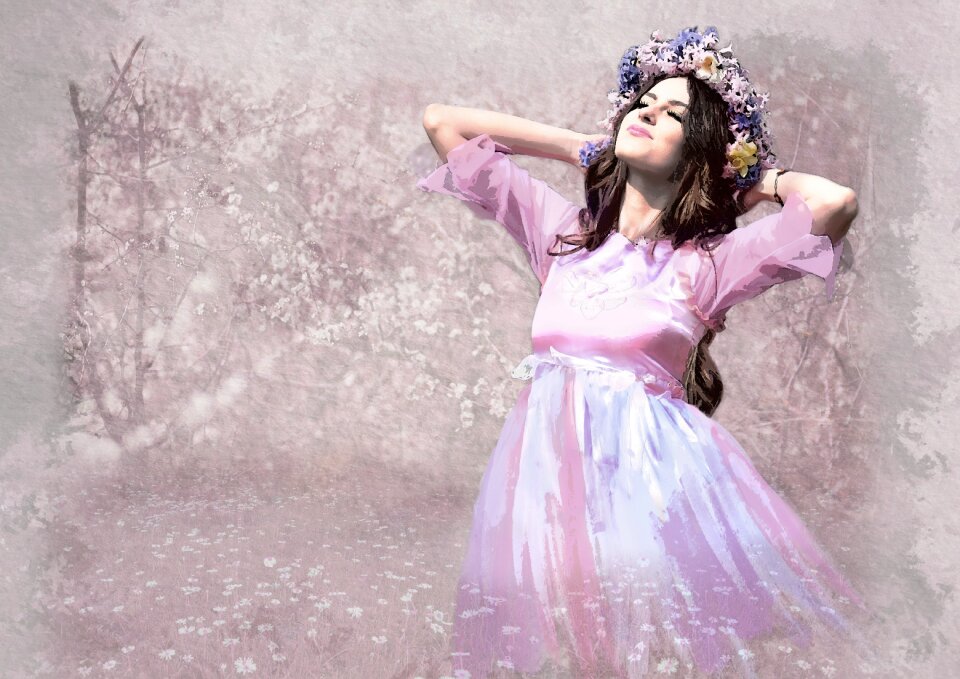 Dress outdoors portrait
