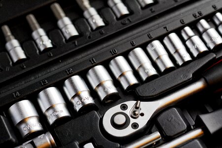 Workshop garage gray tools