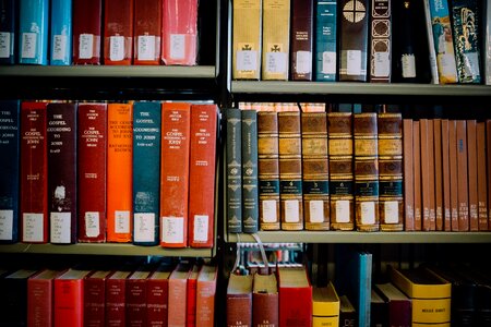 Books red blue
