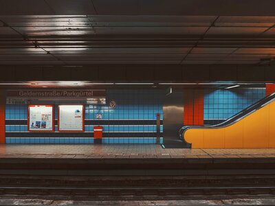 Subway blue orange photo