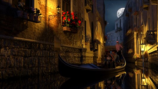 In love gondoliers bridge