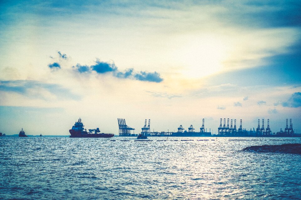 Sea water sunset