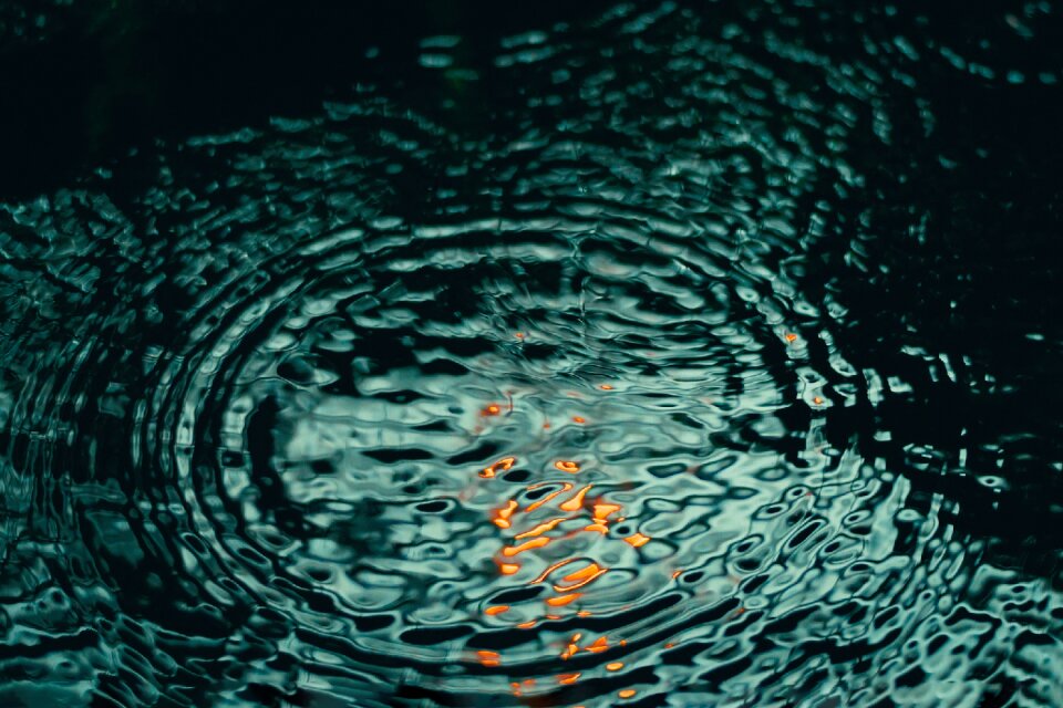 Water ripples reflection