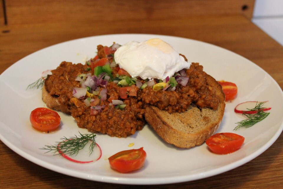 Poached egg rye open sandwich health