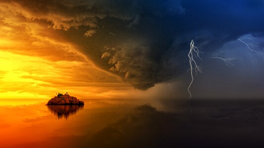 Dawn waters thunderstorm