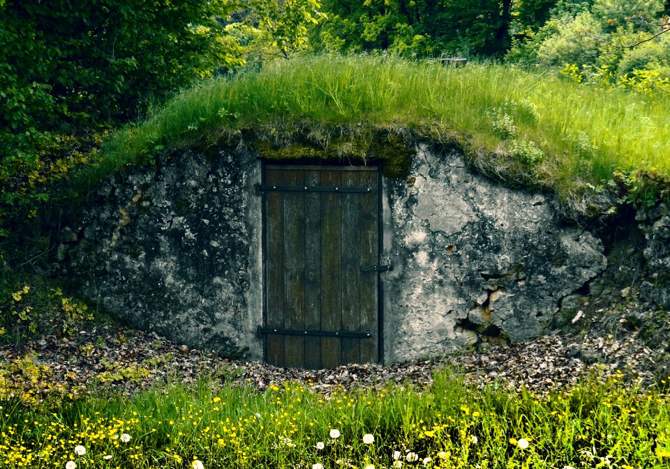 Storage natural cellar stone wall