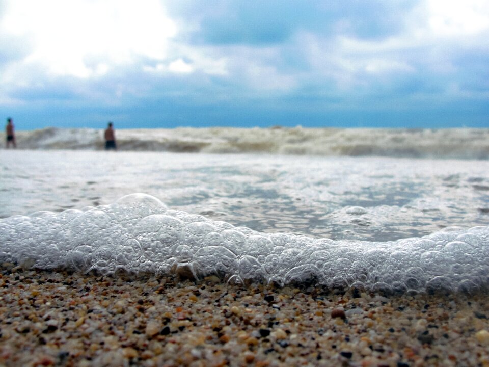 Waves shore sunshine