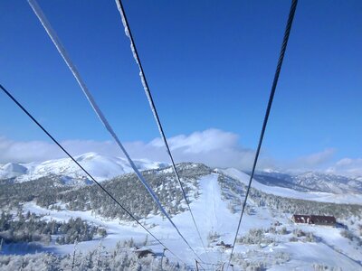 Snow mountain views lift photo