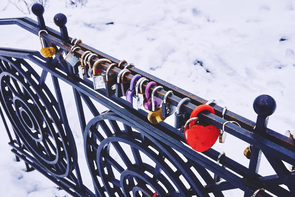 Locked railing snow