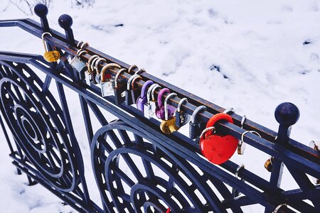 Locked railing snow