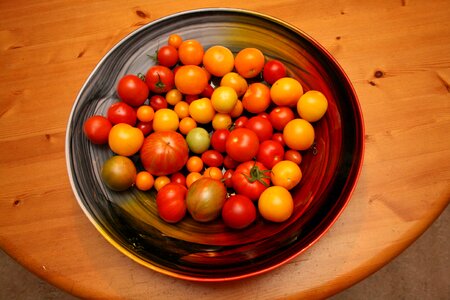 Tomatoes barrel colors photo
