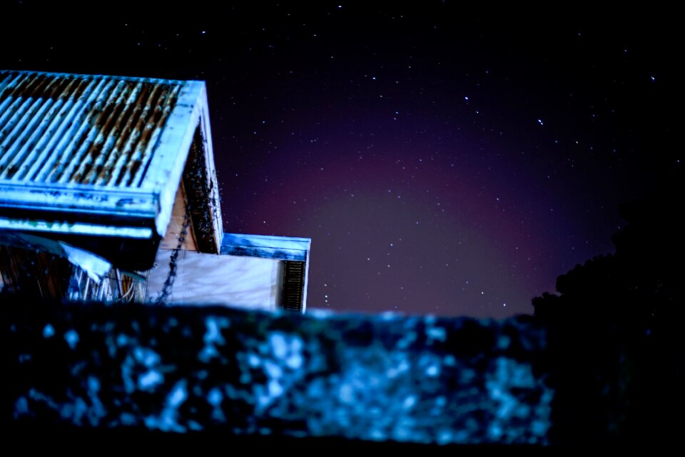 Night sky black house