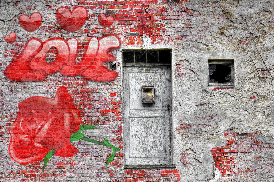 Vintage brick door photo