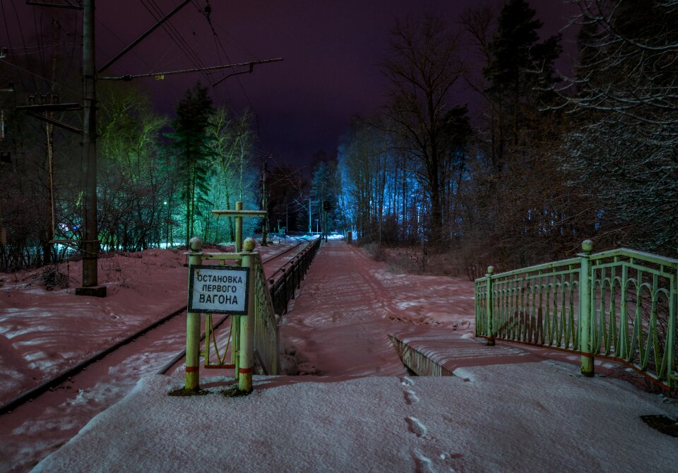 Snow night winter