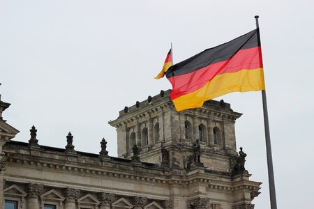Berlin black red gold germany flag photo