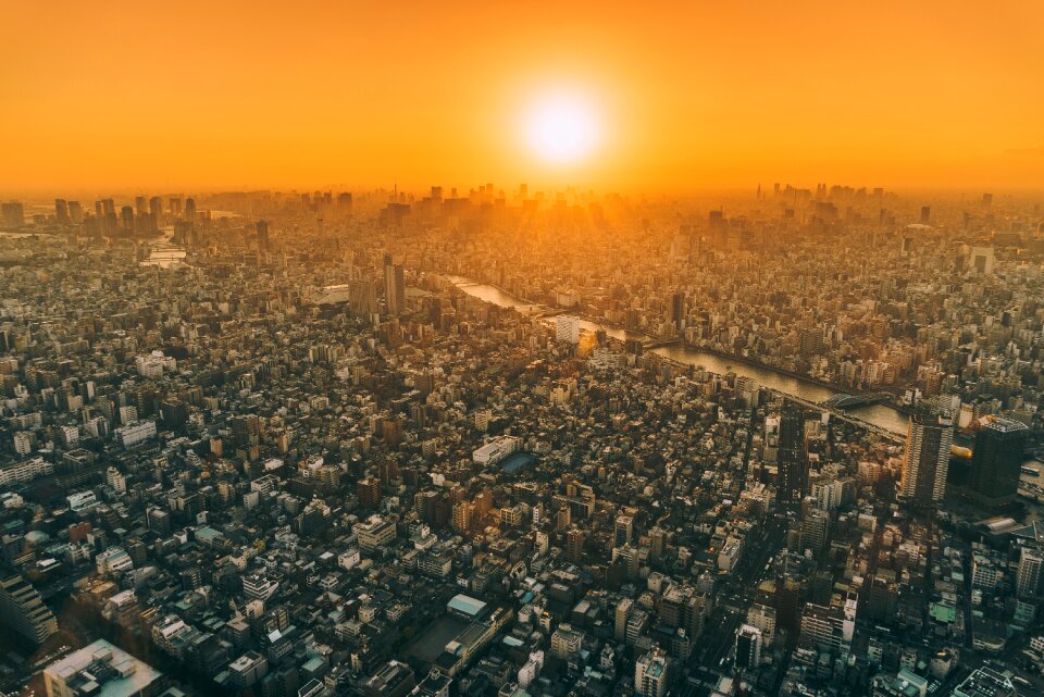 Orange sky sunlight