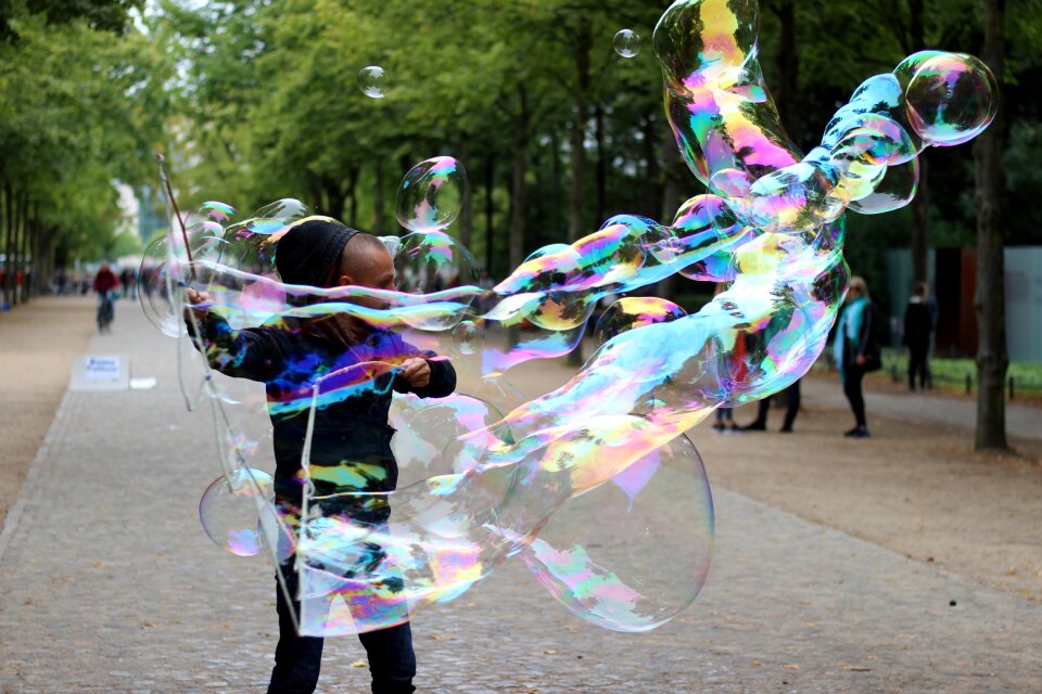 Berlin large soap bubbles movement