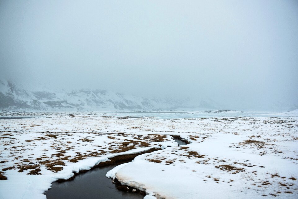 Foggy landscape nature
