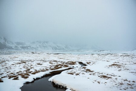 Foggy landscape nature