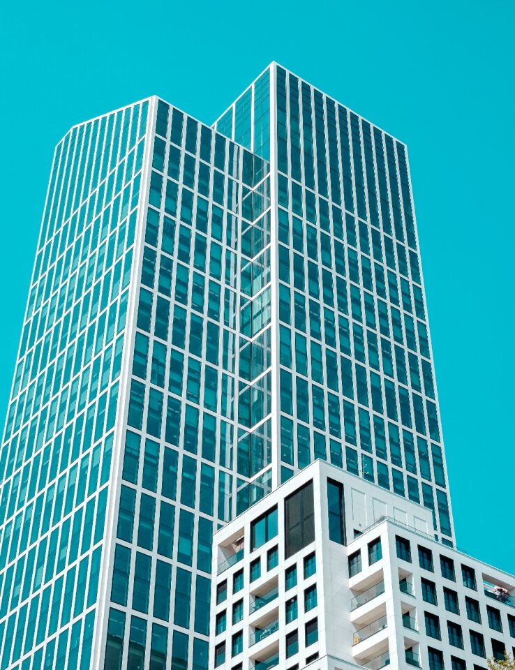 Blue sky skyscraper