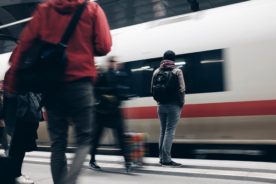 Passengers travel train