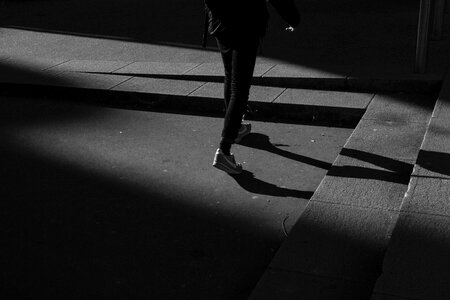 People walking light photo