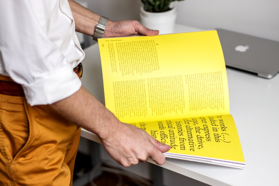 Reading book magazine