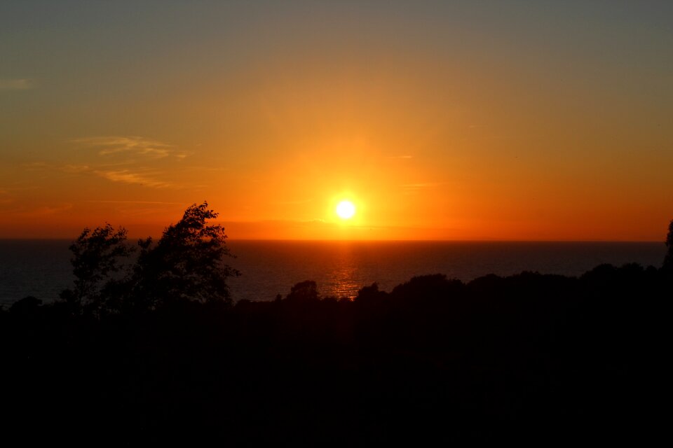 Blushing morning there was moonlight the sun silhouette
