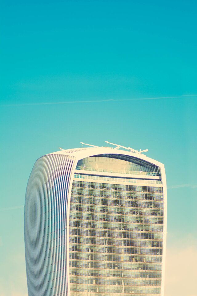Blue sky skyscraper
