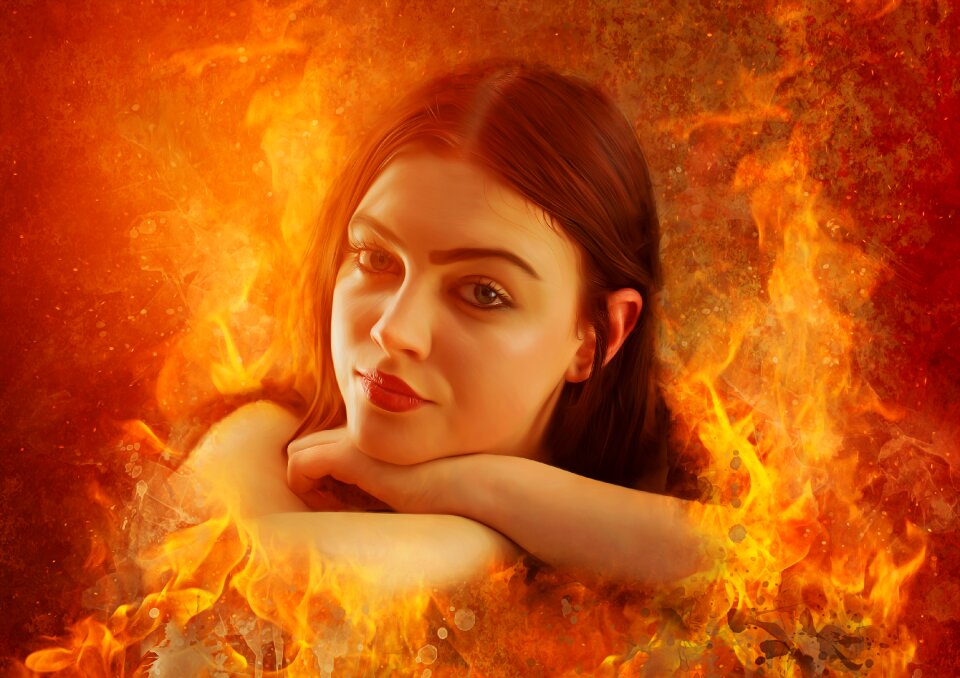 Beautiful portrait burn