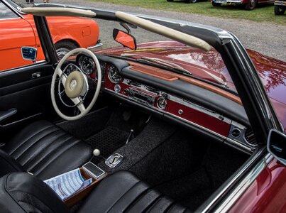 Transport system steering wheel oldtimer photo